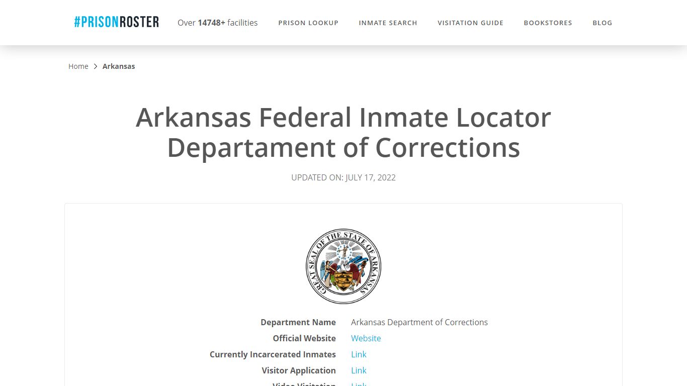 Arkansas Federal Inmate Search - Inmate Locator | Inmate ...